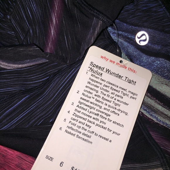 NWT Lululemon Speed Wunder Tight electrobeam